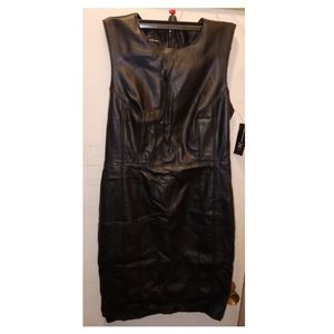 INC leather tight dress. Size 6. Deep Black
